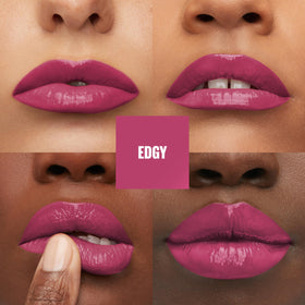 MAYBELLINE lips wearing shade to show longwear high-shine result