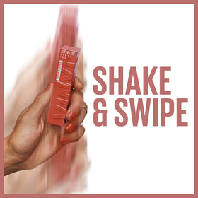 MAYBELLINE on-model lips demonstrating longwear glossy color and confident look benefit