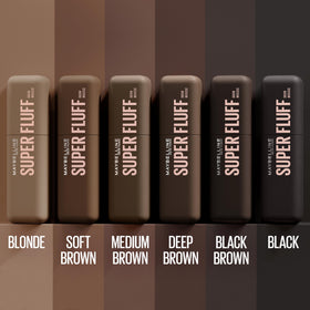 Maybelline Superfluff application on model brows, quick grooming and natural finish benefit