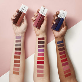 Maybelline Super Stay assortment showing packaging may vary and consistent formula benefit