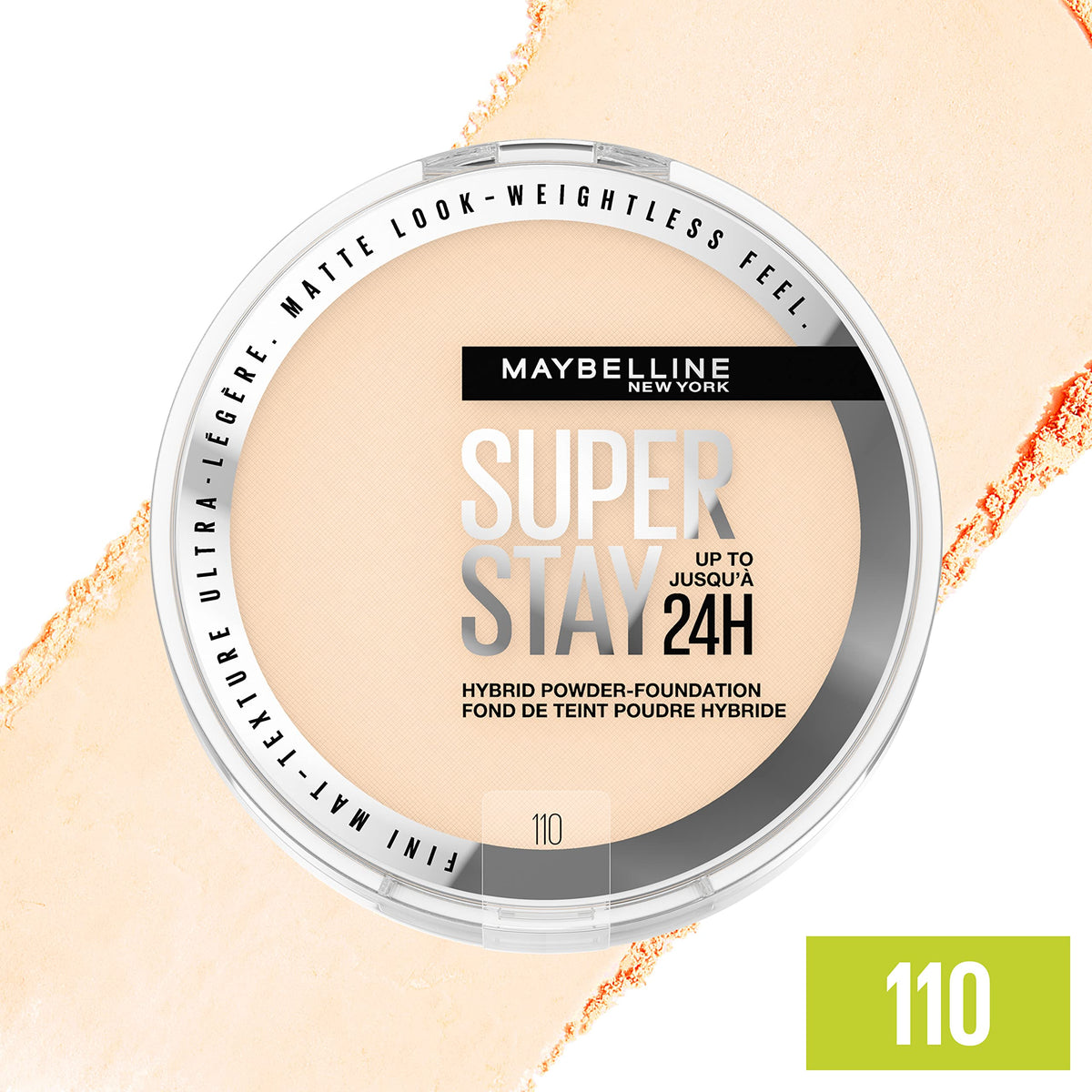 MAYBELLINE shade 110 swatched on forearm to show color match benefit