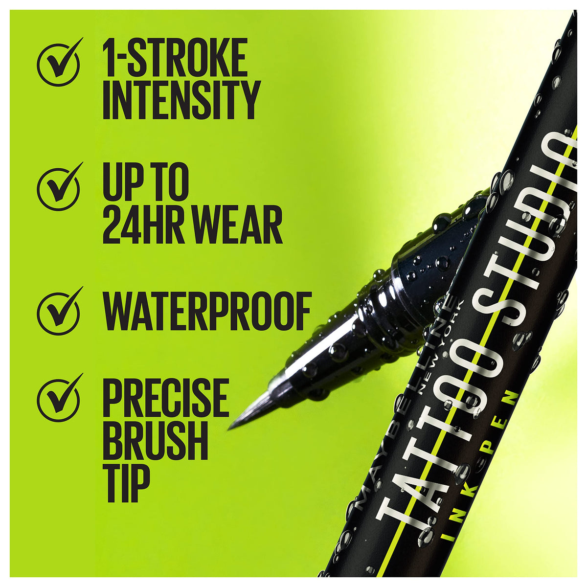Maybelline close-up of fine brush tip demonstrating precise application control