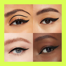 Maybelline eyeliner applied on eye showing crisp wing and long-lasting finish