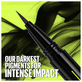 Maybelline pen held in hand to show size and easy travel-friendly scale