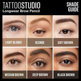 MAYBELLINE before and after brows demonstrating fuller, defined result