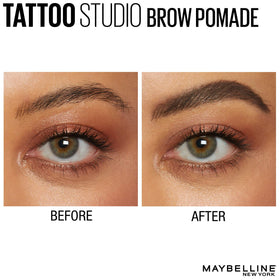 MAYBELLINE swatch strokes of Deep Brown showing pigment and blendability
