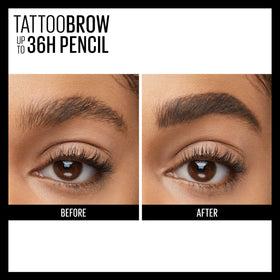 Swatch of MAYBELLINE Deep Brown texture showing rich pigment and smooth application