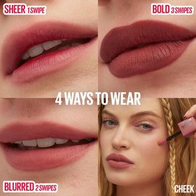 MAYBELLINE Super Stay Teddy applied on lips demonstrating comfortable long‑wear finish