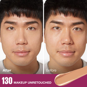 Maybelline creamy texture swatch on skin demonstrating blendable coverage
