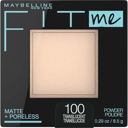 Maybelline compact front view showing translucent powder and compact design benefit