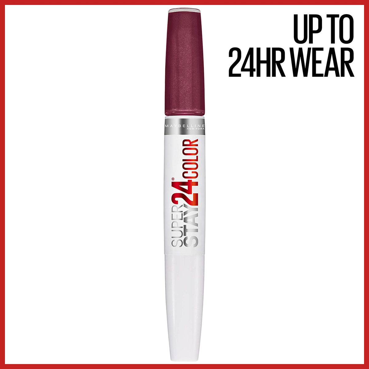 MAYBELLINE applicator tip delivering precise purple pigment