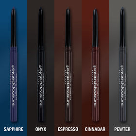 Maybelline Unstoppable applied on eyelid demonstrating defined, long-wear benefit
