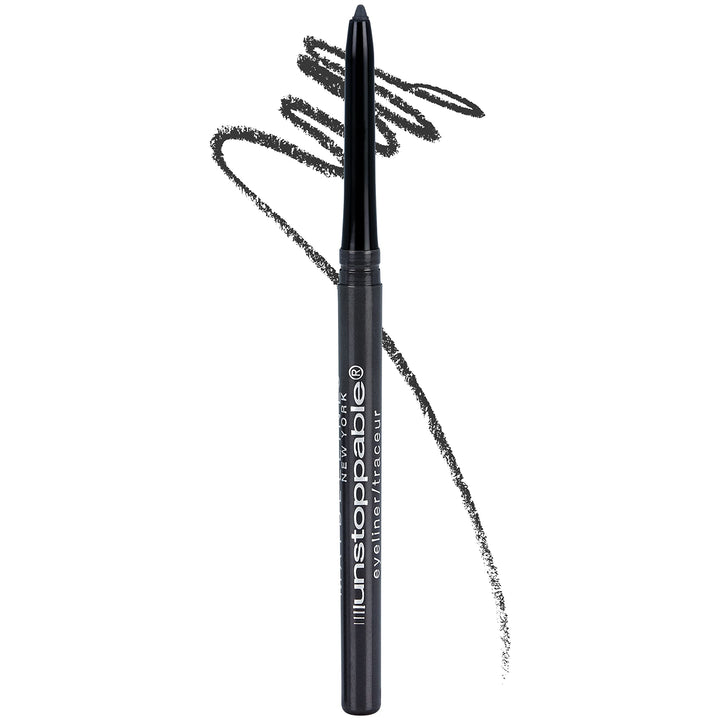 MAYBELLINE Unstoppable pewter front view showing sleek pencil design and shade