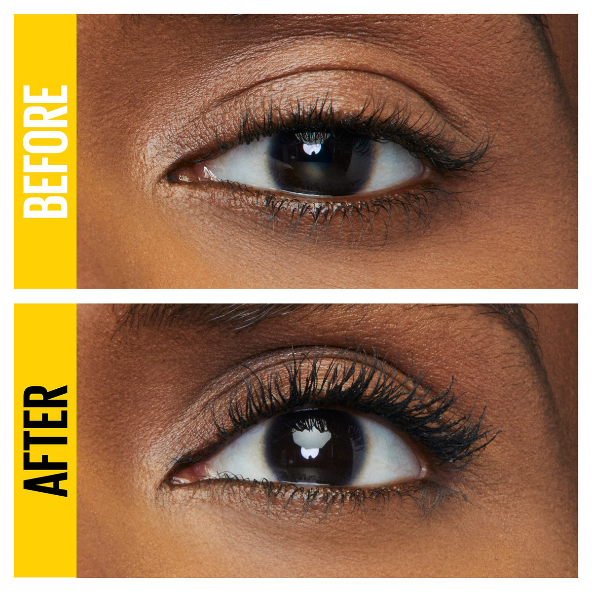 Maybelline wand coating detail demonstrating volumizing formula benefit