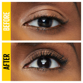 Maybelline wand coating detail demonstrating volumizing formula benefit