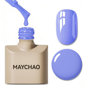 MAYCHAO front bottle showing bright lilac gel polish and easy storage benefit