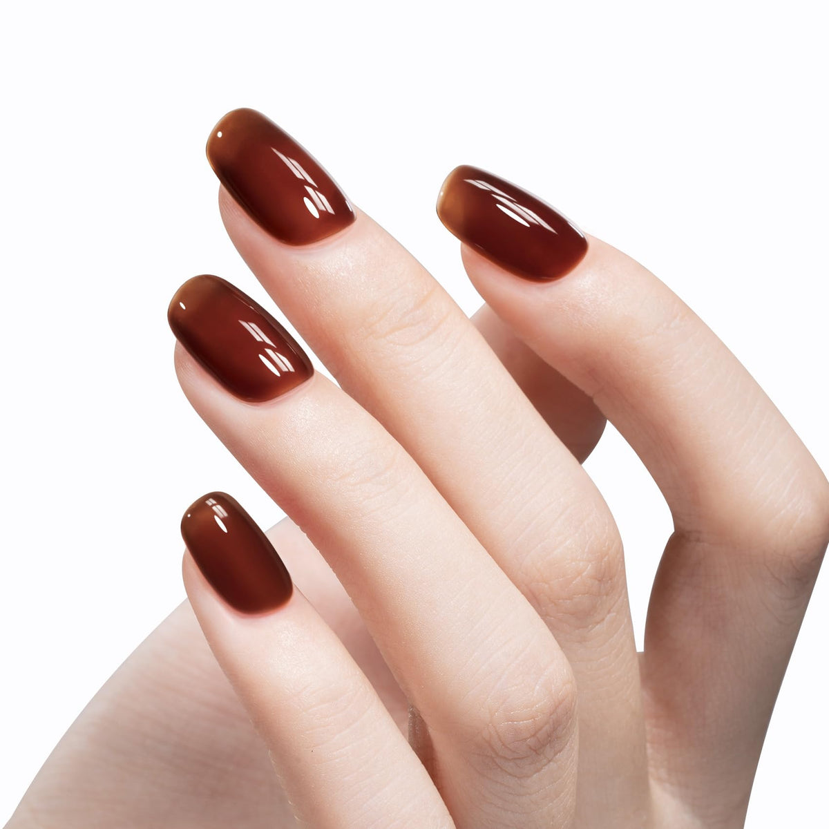 MAYCHAO close-up texture of jelly polish brush stroke highlighting smooth application