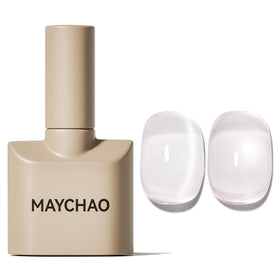 MAYCHAO manicured hands displaying finished cat-eye nails in lifestyle setting