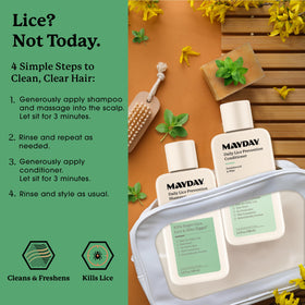 MAYDAY conditioner bottle detail emphasizing smooth-dry detangling benefits