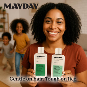 Family using MAYDAY in shower demonstrating versatile gentle conditioning