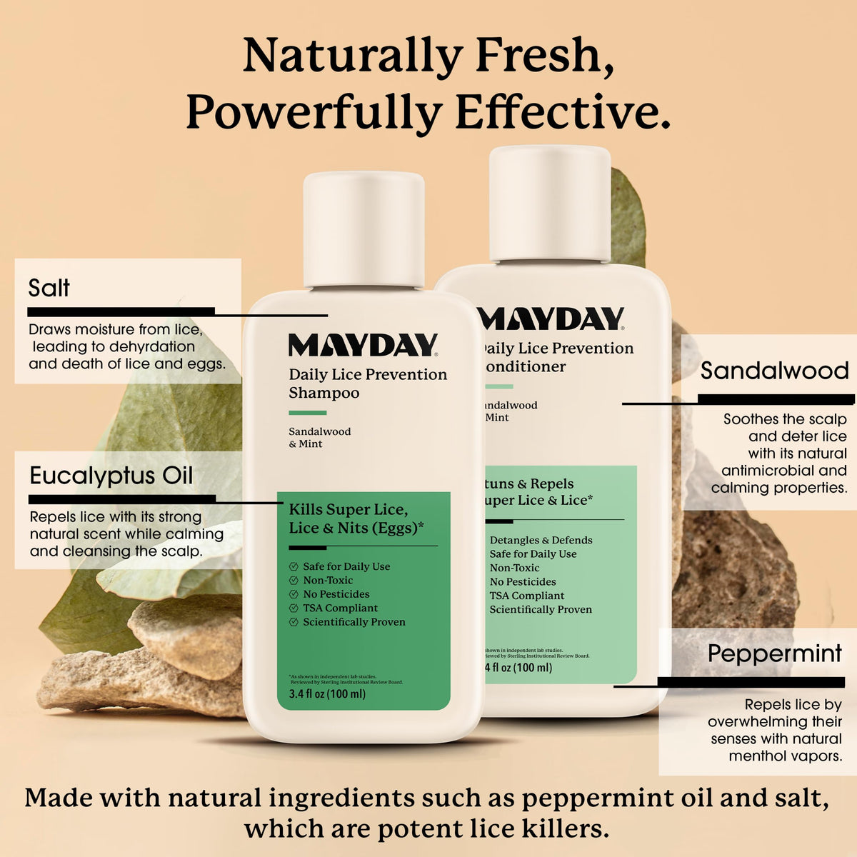 MAYDAY shampoo lather on hair illustrating gentle cleaning action