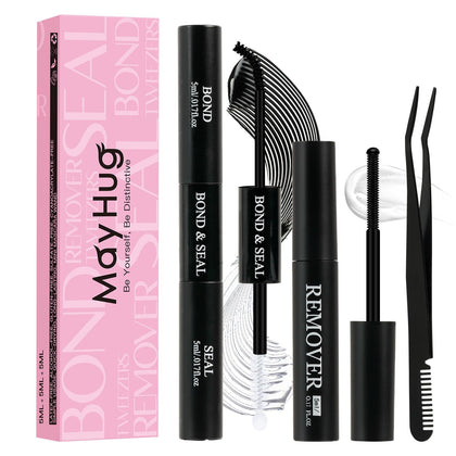 Mayhug front packaging of lash bond and seal kit showing included tools for reliable application