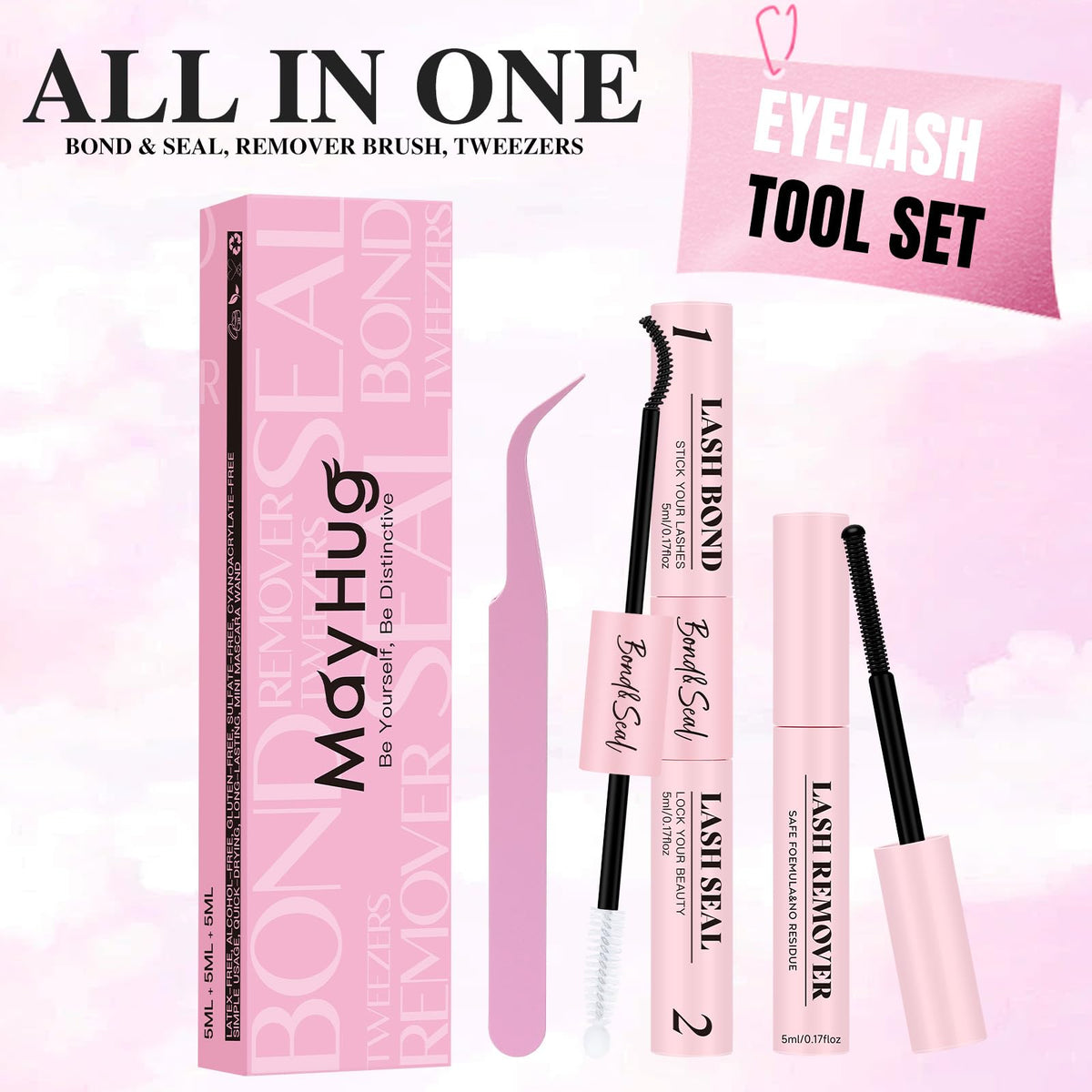 Mayhug tweezer with integrated brush smoothing clusters for natural finish
