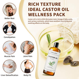 brushing MAYJAM castor oil onto eyebrows and lashes to promote fuller, conditioned appearance