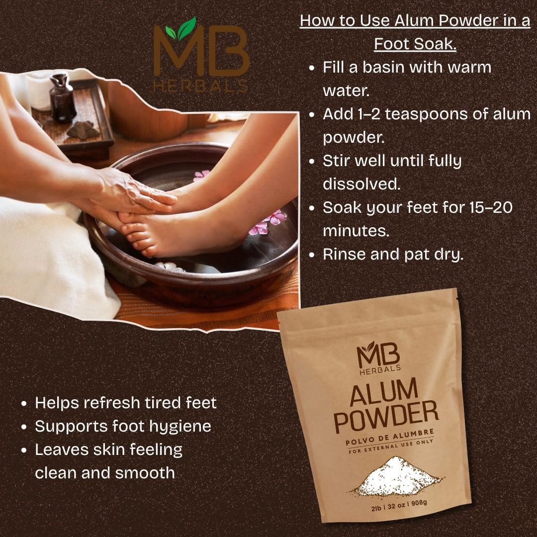 MB Herbals alum powder dissolved as after-shave splash for gentle post-shave comfort