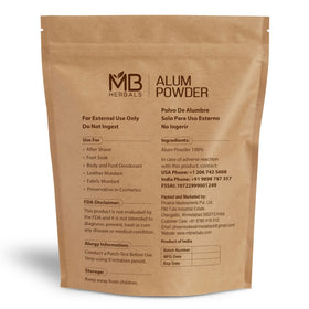 MB Herbals alum powder close texture detail demonstrating fine quality for easy dissolving