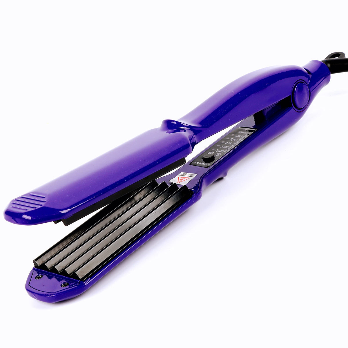 MBHAIR crimper front view showing compact purple body and plates, for quick styling