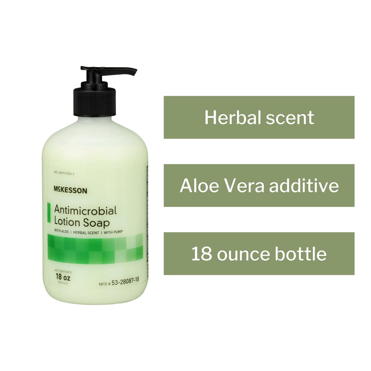 McKesson soap lather texture close-up with aloe visible for gentle moisturizing benefit