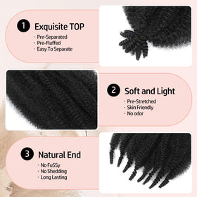 MCNJM pre-fluffed strand detail, demonstrates instant volume and easier styling