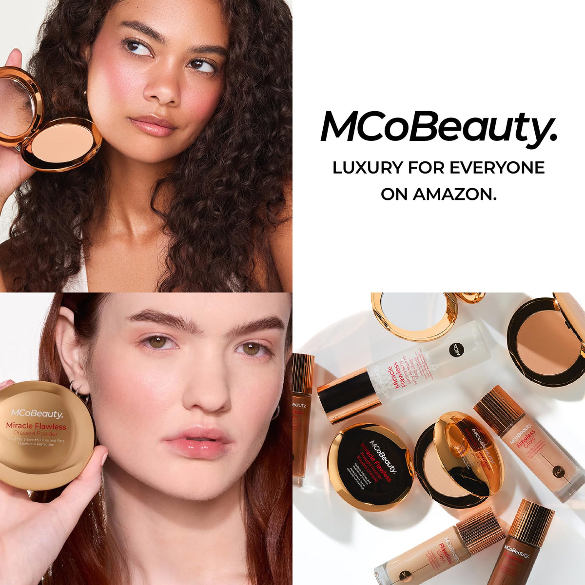 MCoBeauty compact inside a purse lifestyle shot for on-the-go convenience