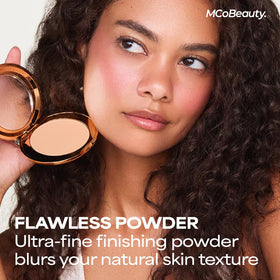 MCoBeauty compact open with mirror for precise touch-ups and easy application