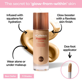 MCoBeauty texture droplet highlighting creamy, hydrating formula for dewy finish