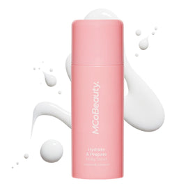 MCoBeauty milky toner front bottle shows sleek packaging and instant glow benefit