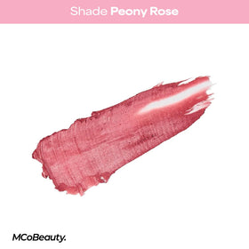 MCoBeauty lips close-up showing Peony Rose hydrating tint effect