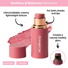 MCoBeauty twist-up stick open displaying retractable, mess-free design