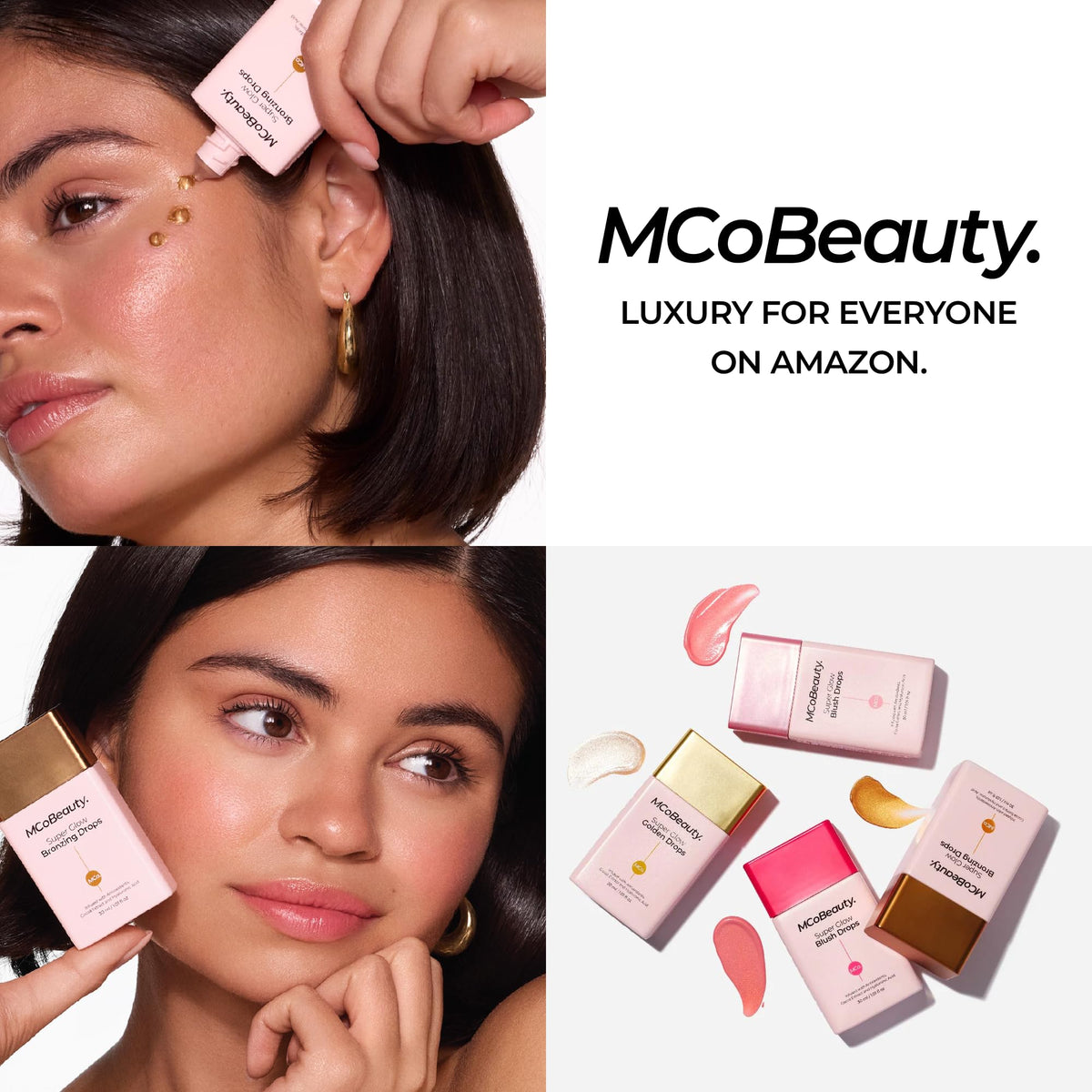 MCoBeauty Sun Kissed shade samples on different skin tones for comparison