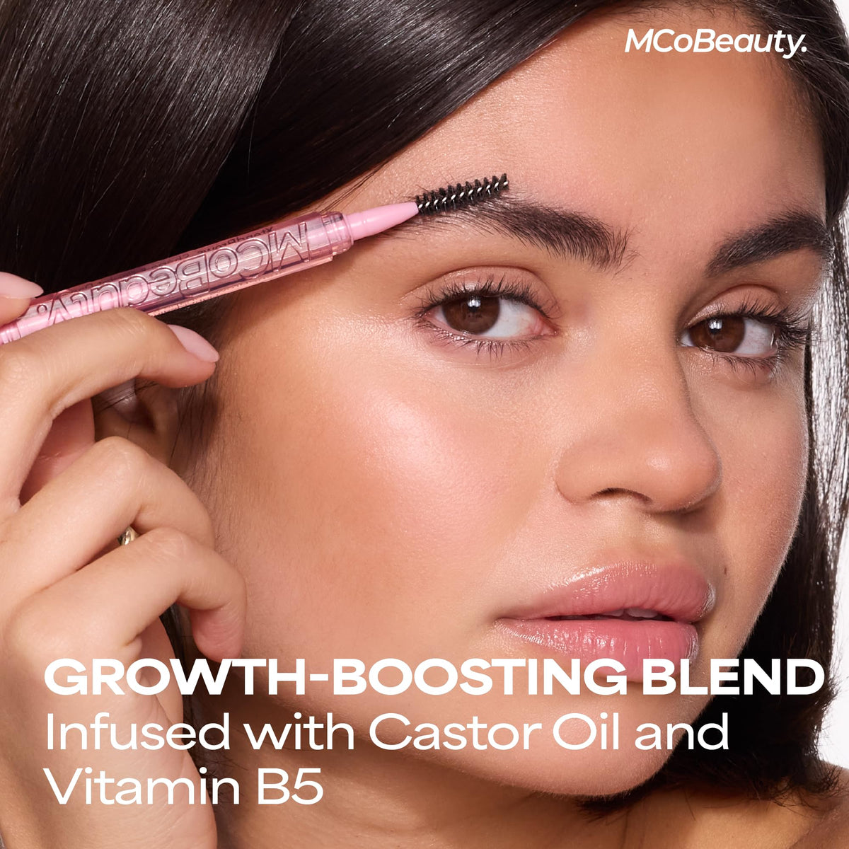 MCoBeauty pencil tucked inside a makeup bag for travel-friendly convenience