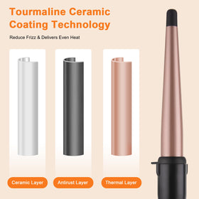 MCODON tourmaline ceramic surface close-up benefit: smoother, frizz-reduced finish