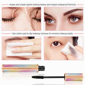 Mcukv applying mascara to eyelashes illustrating clump-free, separated lashes