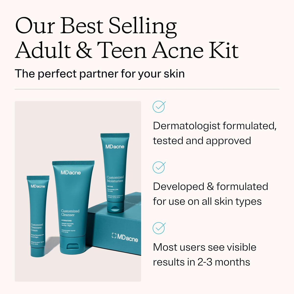 MDacne benzoyl peroxide cream tube close-up showing medicated spot treatment