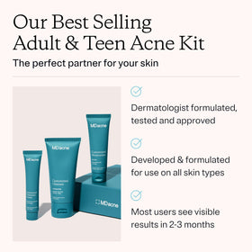 MDacne benzoyl peroxide cream tube close-up showing medicated spot treatment