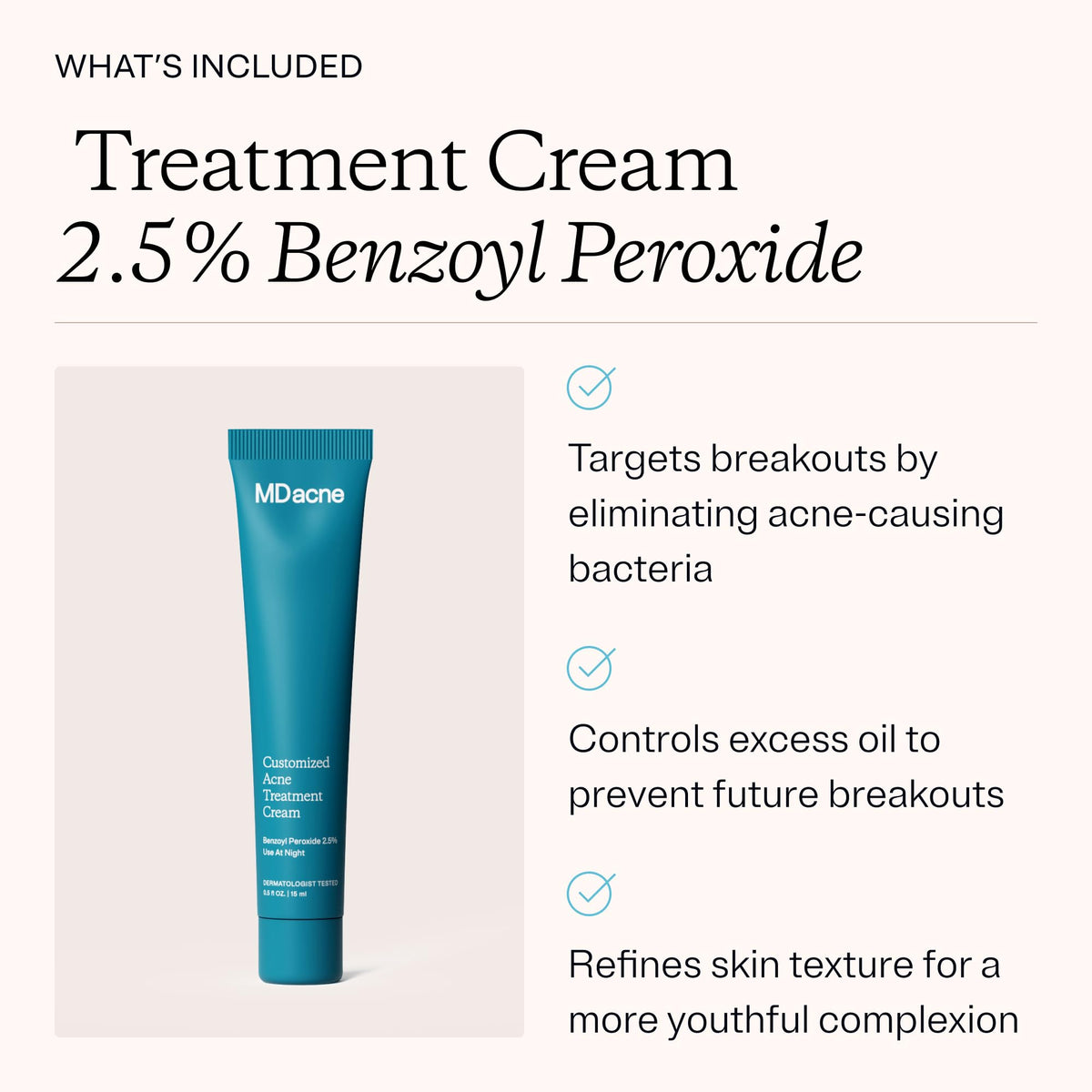 MDacne cream texture close-up displaying smooth, non-greasy finish