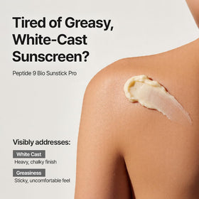 MDP sunstick being applied to cheek for quick reapplication benefit