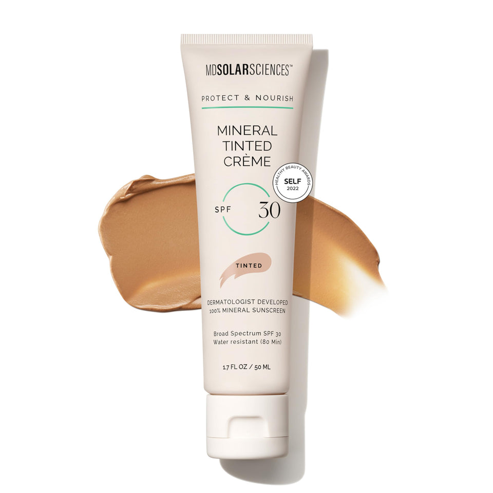 MDSolarSciences front packaging showing tinted crème and SPF benefits
