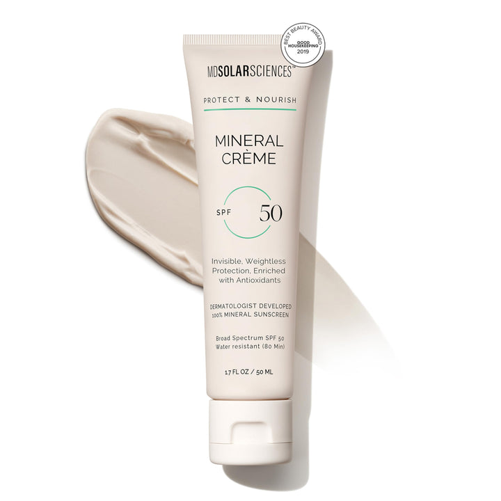 MDSolarSciences front packaging showing SPF 50 and matte finish benefits