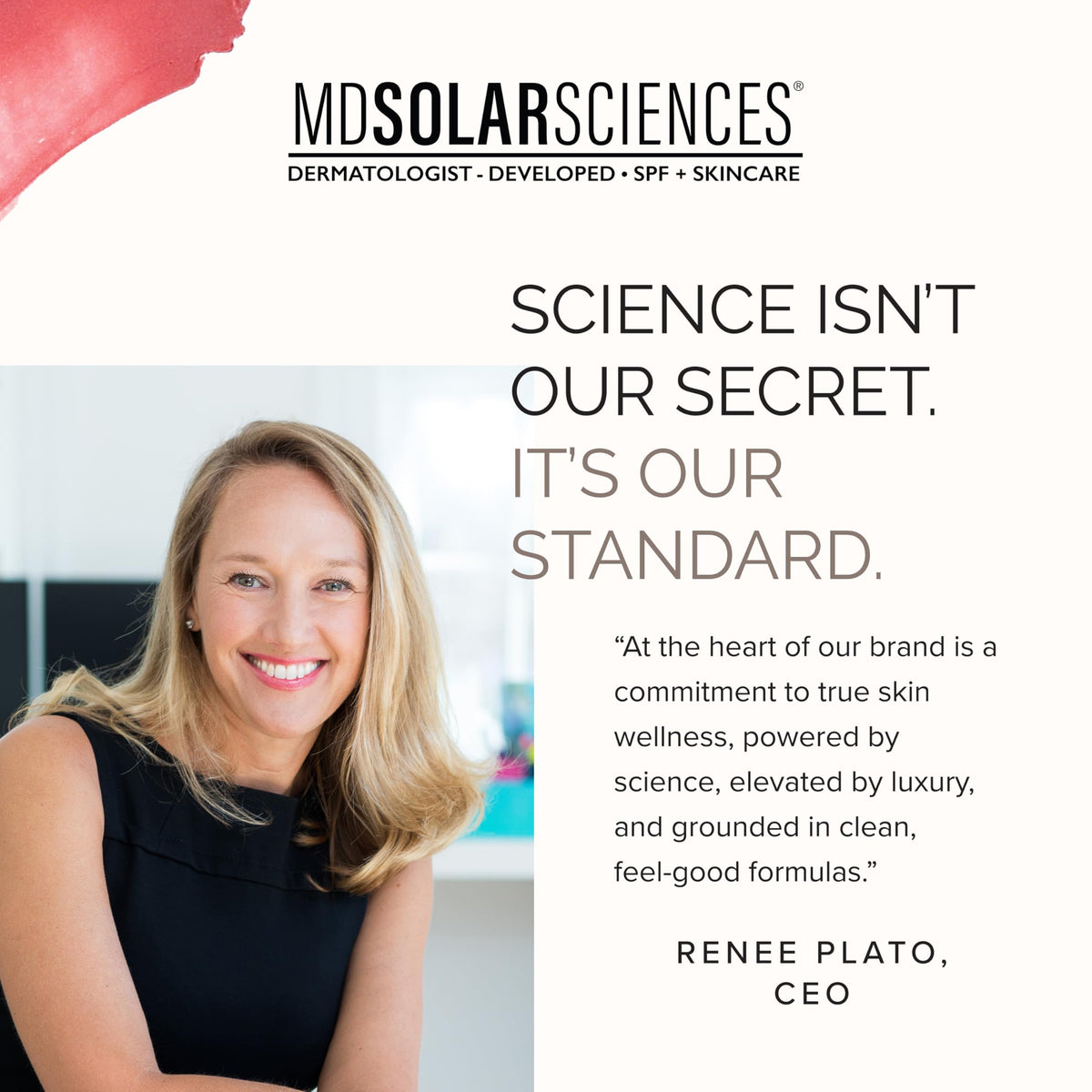 MDSolarSciences sunscreen bead on skin demonstrating water-resistant performance